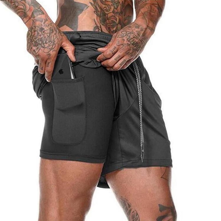 8-Black Mens Gym Shorts Breathable Antibacterial, Anti-Odor