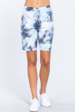 Load image into Gallery viewer, 47-Navy Blue Waistband Drawstring Tie Dye Sweat shorts
