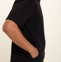 Load image into Gallery viewer, 24- Plain or Design Black Organic Cotton Kangaroo Tee w/Round Neckline with Pockets
