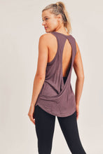 Load image into Gallery viewer, 49- Purple Open Overlay Back ESNU Heart Logo Tank Top
