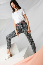 Load image into Gallery viewer, 28-All Over Print Navy Pants Red Waistband
