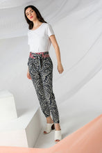 Load image into Gallery viewer, 28-All Over Print Navy Pants Red Waistband
